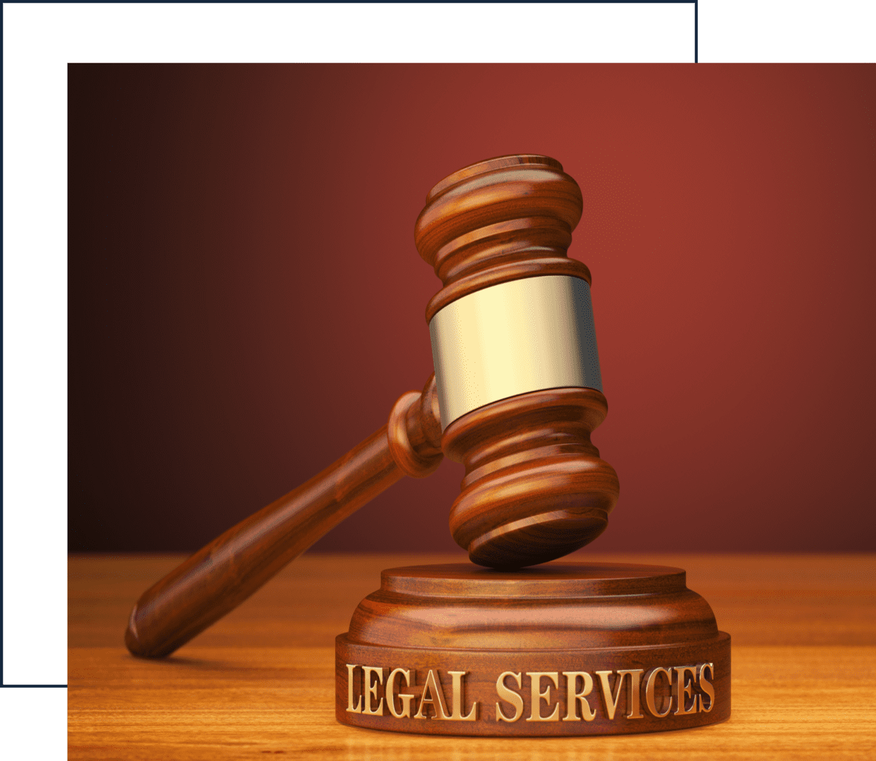 Judge's gavel in courtroom setting